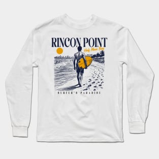 Vintage Surfing Rincon Point Half Moon Bay, California // Retro Surfer Sketch // Surfer's Paradise Long Sleeve T-Shirt